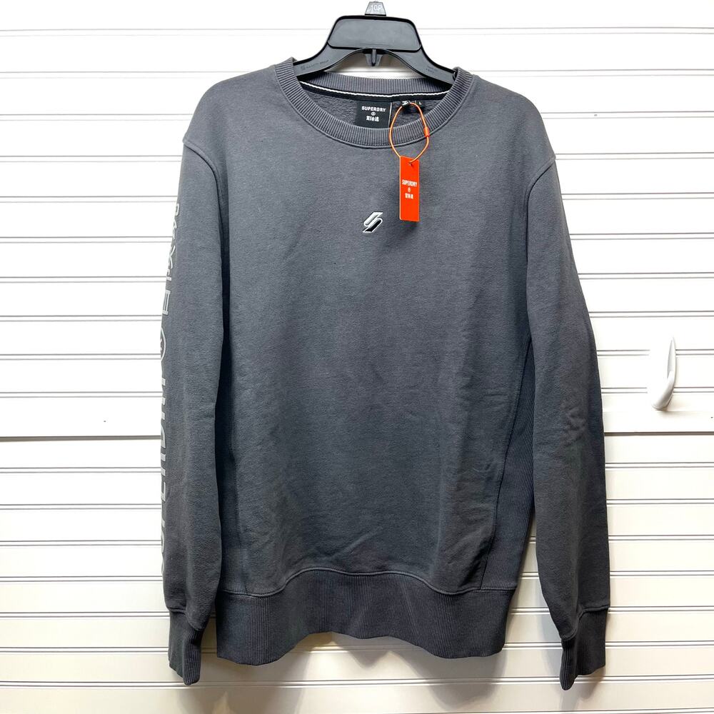 NWT Superdry Code Linear Loose Crew Neck Sweatshirt Women Size US 10=S